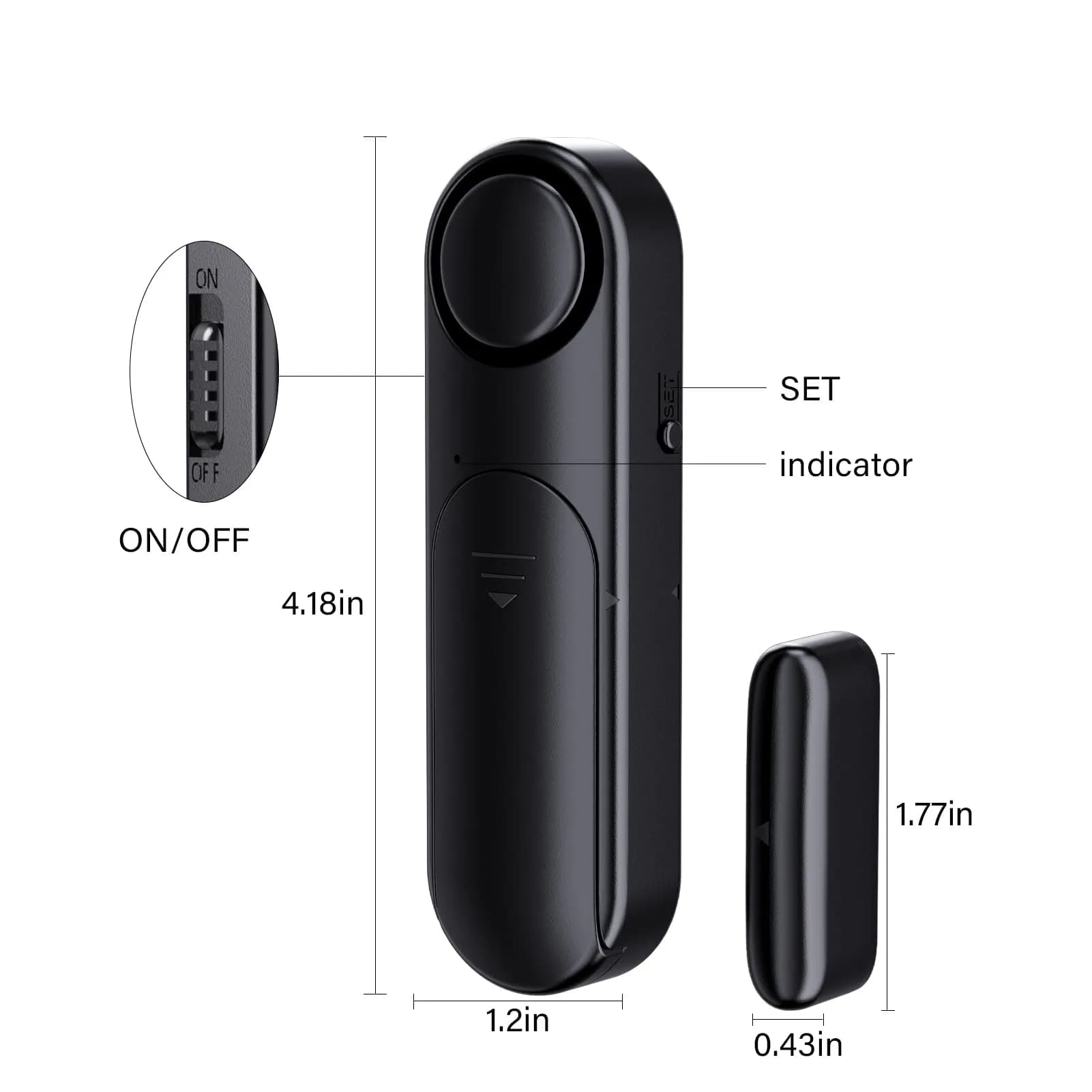METAK Wireless Door and Window Alarm 2-Pack | 120dB Loud Alert with Remote Control - view 2