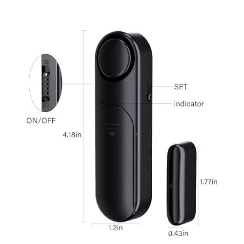 METAK Wireless Door and Window Alarm 2-Pack | 120dB Loud Alert with Remote Control thumbnail 2