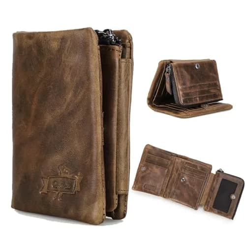 CONTACTS Crazy Horse Leather Bifold Wallet for Men | 12 cm (4.72 in) thumbnail 1