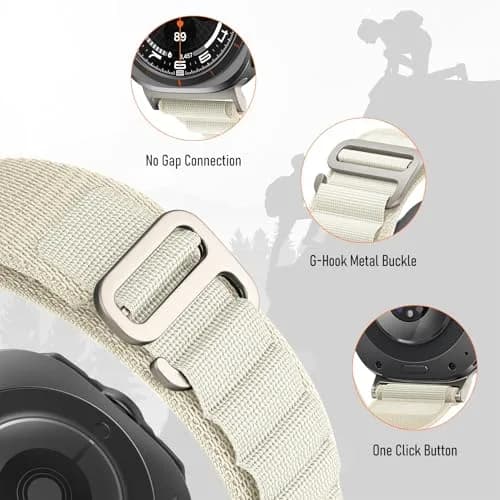 DMVEIMAL Trail Band for Samsung Galaxy Watch Ultra 47mm | Rugged Nylon Alpine Sport Loop Strap Breathable thumbnail 2