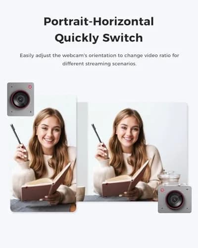 OBSBOT Meet 2-4K Webcam for PC with 1/2" Sensor, AI Framing & Autofocus | 4K Clarity, AI Features, Compact Design thumbnail 9