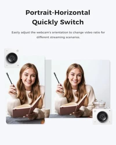 OBSBOT Meet 2-4K Webcam for PC with 1/2" Sensor, AI Framing & Autofocus | 4K Clarity, AI Features, Compact Design thumbnail 9