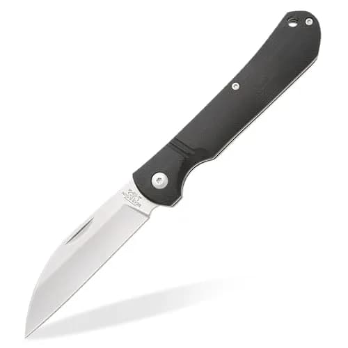 Bear & Son 484GB Wharncliffe Slip Joint Pocket Knife 3.25" D2 Steel Blade, Black G10 Handle, Made in USA thumbnail 1