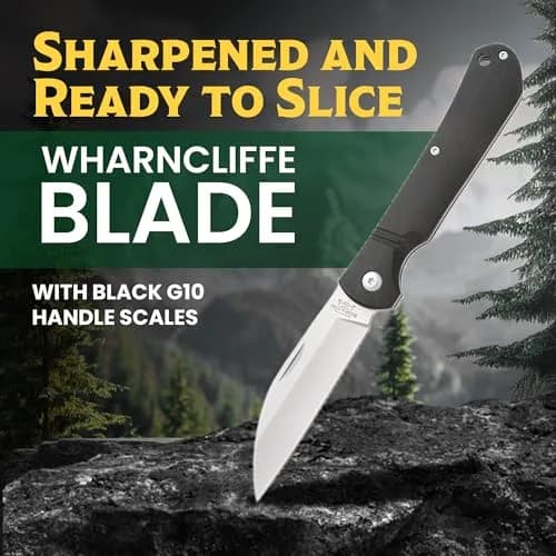 Bear & Son 484GB Wharncliffe Slip Joint Pocket Knife 3.25" D2 Steel Blade, Black G10 Handle, Made in USA thumbnail 4