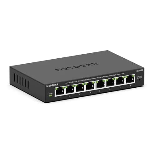 NETGEAR 8-Port Gigabit Ethernet Easy Smart Managed Network Switch (GS308E) | Reliable Network Backbone for Offices thumbnail 1