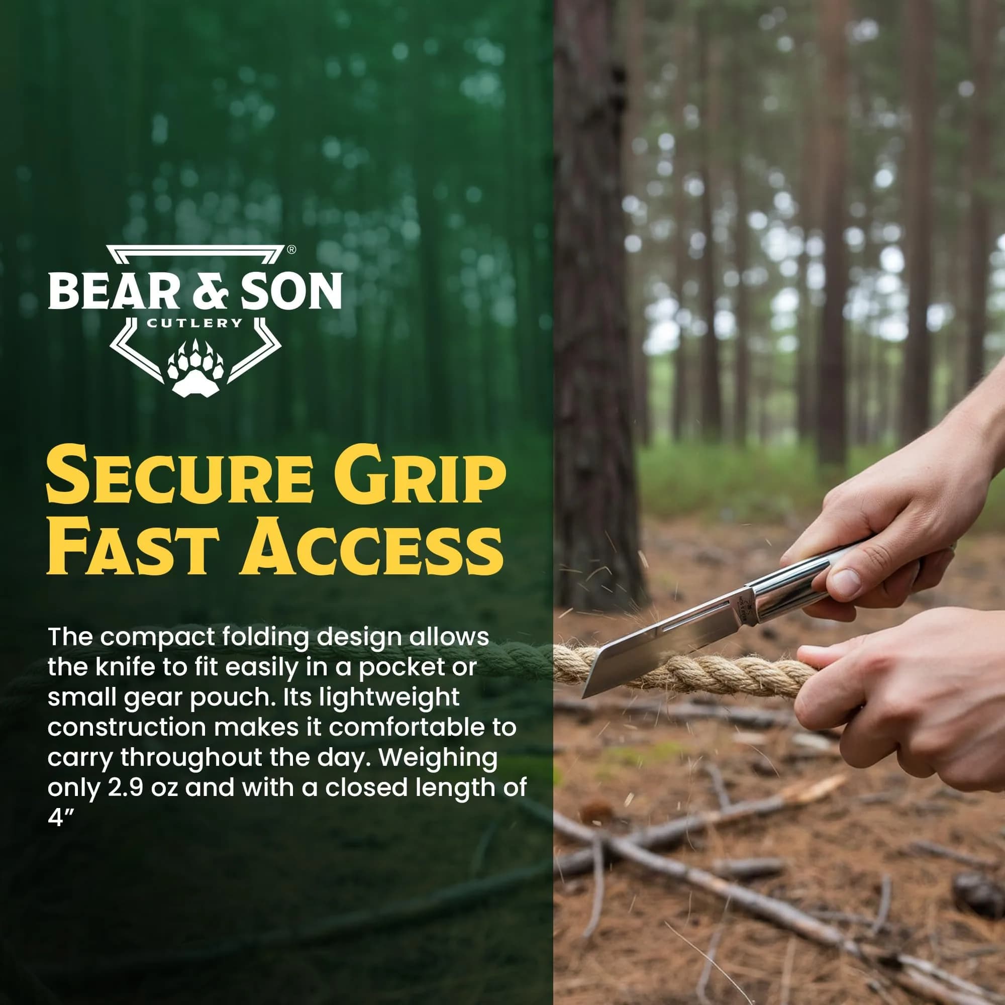 Bear & Son Barlow Pocket Knife 2-3/4" Sheepsfoot Blade | High Carbon Stainless Steel, White Bone Handle, Made in USA thumbnail 6