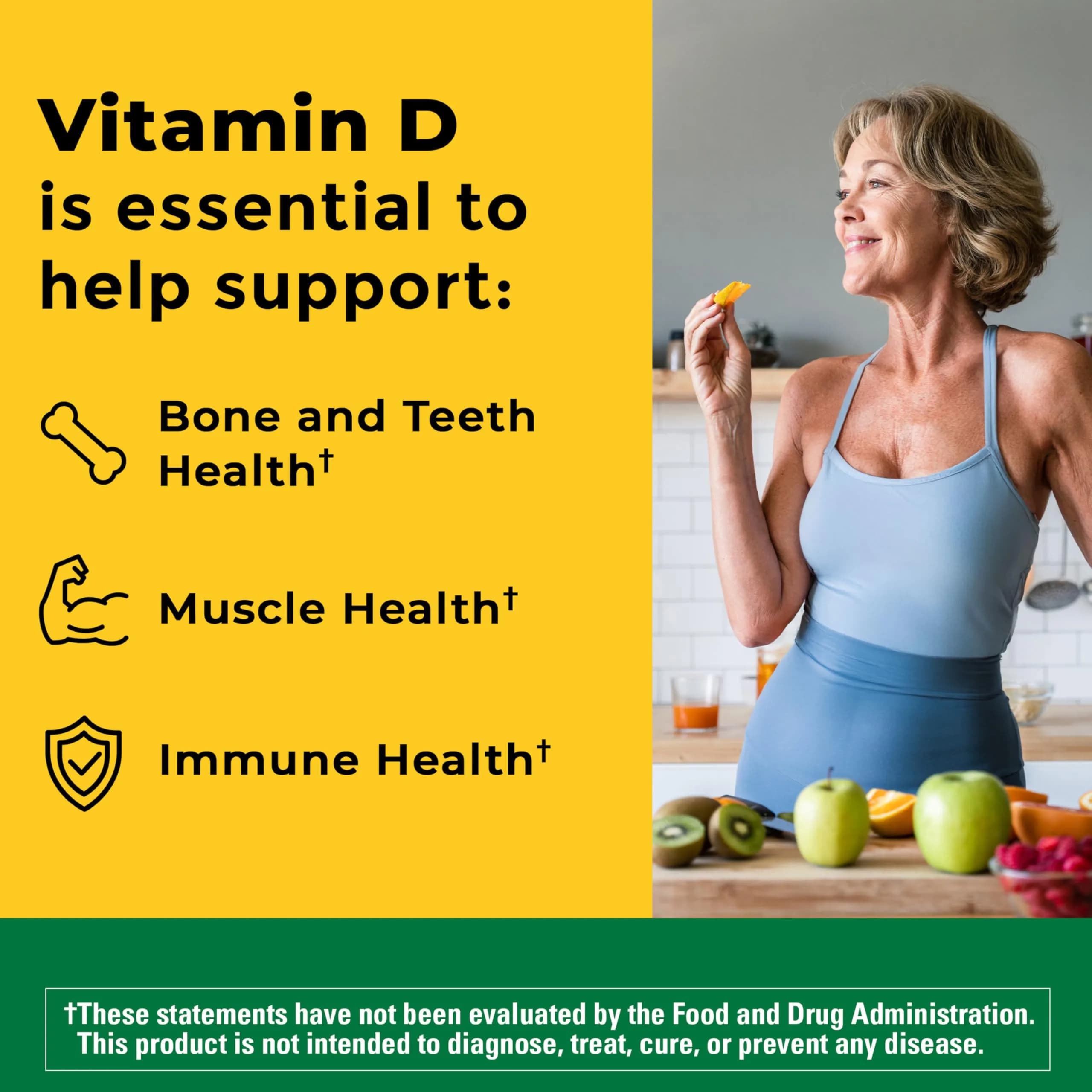 Nature Made Vitamin D3 K2 Softgels 5000 IU (125 mcg) | Bone, Teeth, Muscle & Immune Health Support - view 2