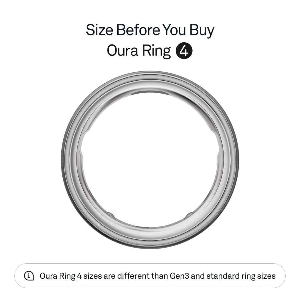 Oura Ring 4 Brushed Silver Smart Ring Size 6 | Advanced Health & Sleep Monitoring - view 2
