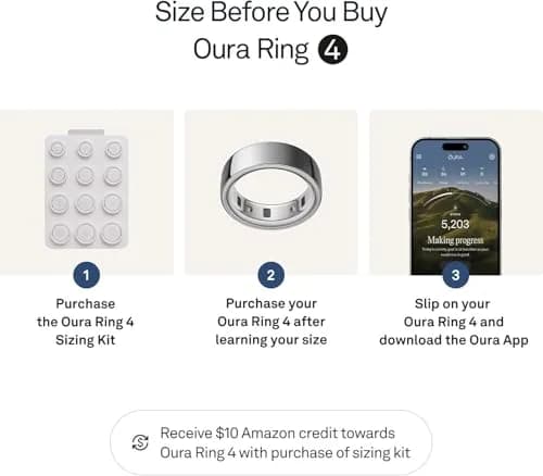 OURA Ring 4 Smart Ring - Silver, Size 10 | Tracks Sleep, Activity, Women's Health, AI Advisor, 5-8 Day Battery thumbnail 3