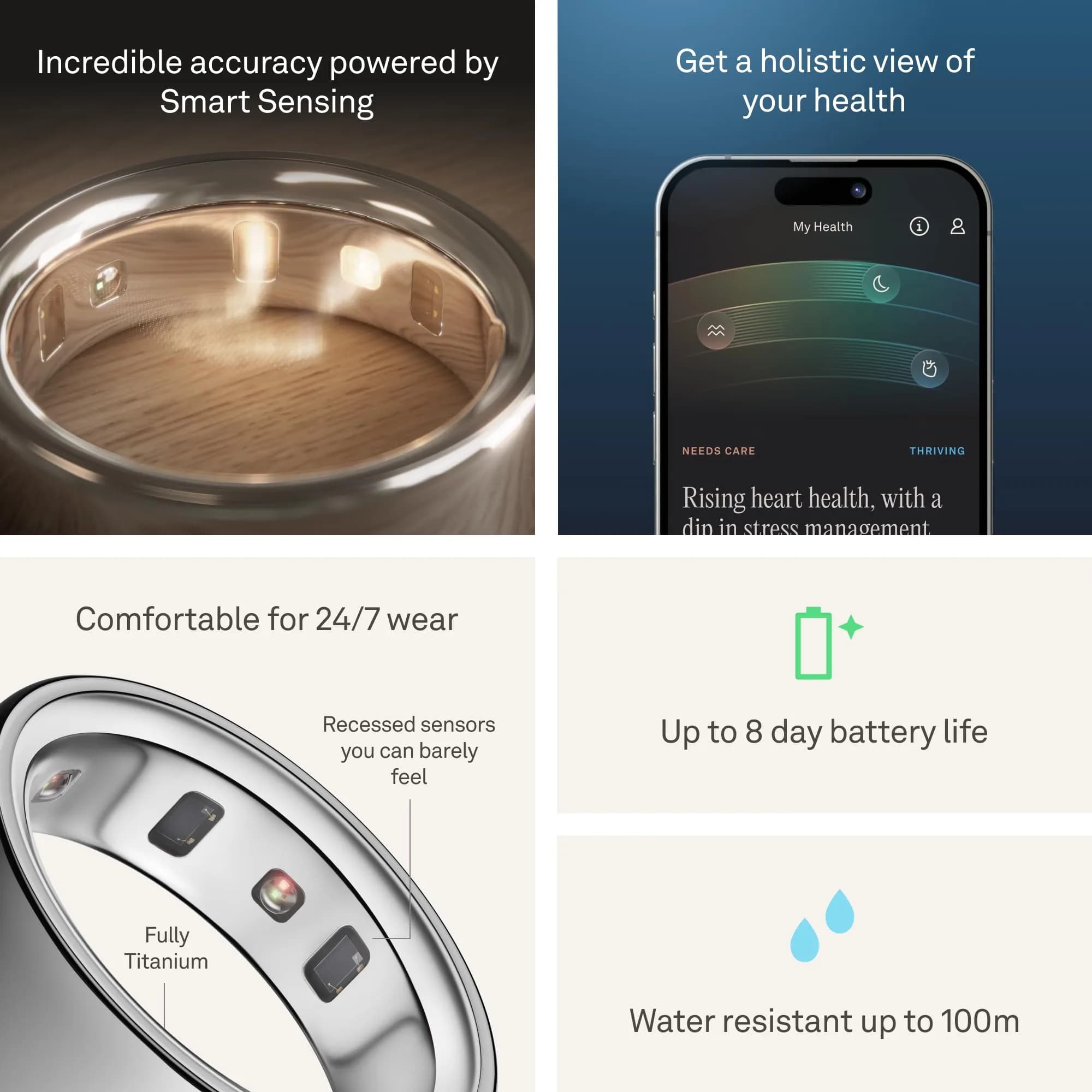 Oura Ring 4 Silver Size 13 | Smart Ring for Sleep, Activity, Women's Health, AI Advisor - view 4