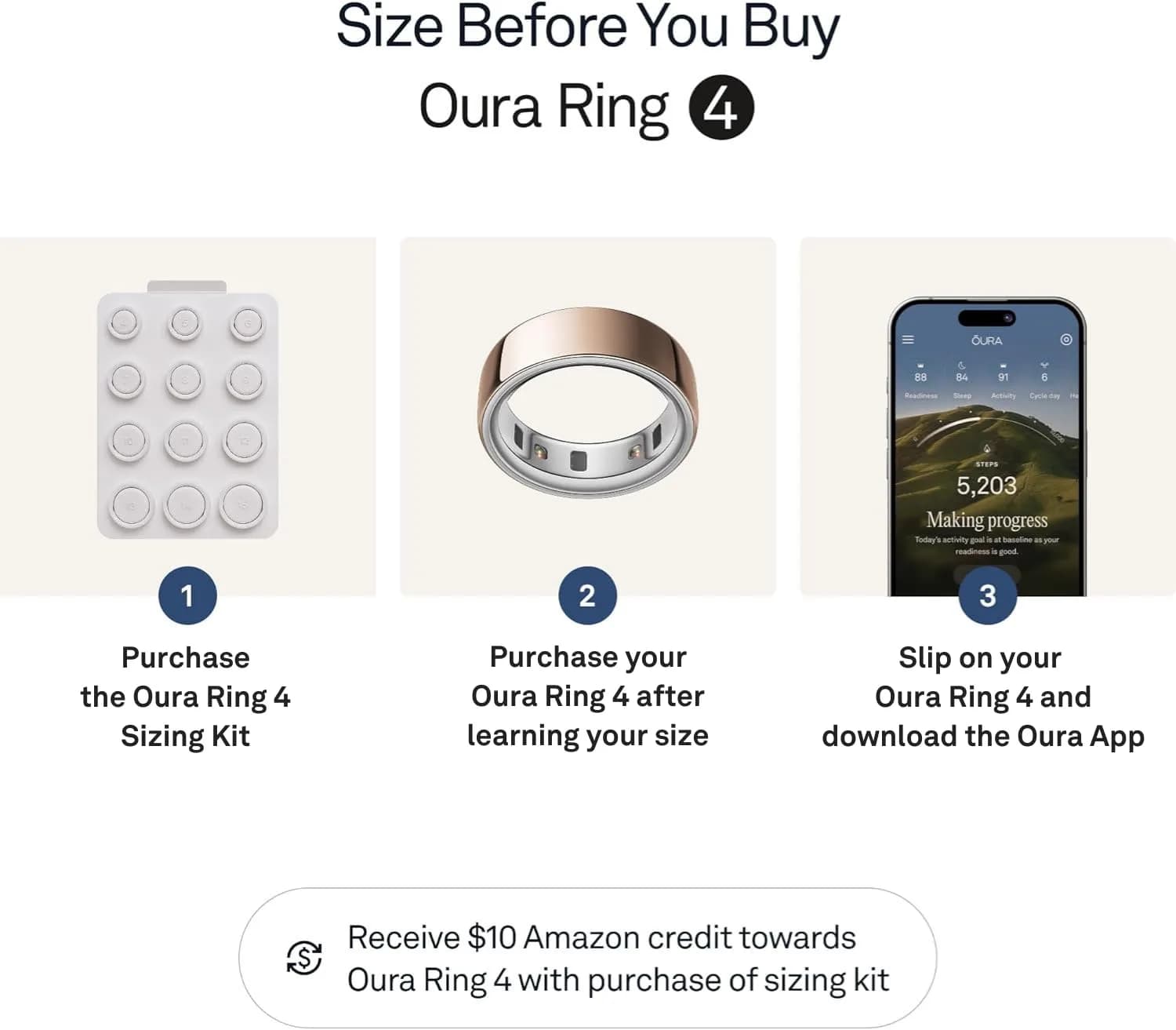 OURA Ring 4 Rose Gold Size 5 | Smart Ring for Sleep, Activity, Women's Health, AI Advisor - view 3