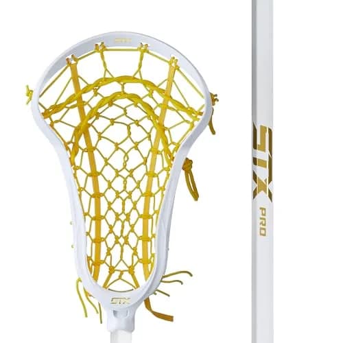 STX Aria Pro™ Women's Complete Lacrosse Stick, White/Yellow | Elite Attack & Defense Ready (70-120 chars) thumbnail 1