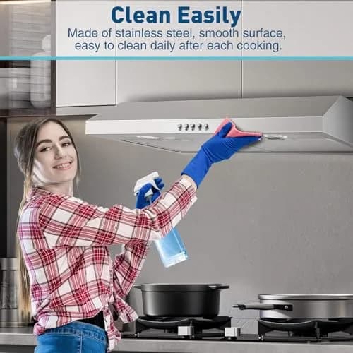 SNDOAS Under Cabinet Range Hood 76.2cm (30 inch) | 700 CFM Stainless Steel Kitchen Exhaust Hood with 3-Speed Fan & LED Lights thumbnail 5