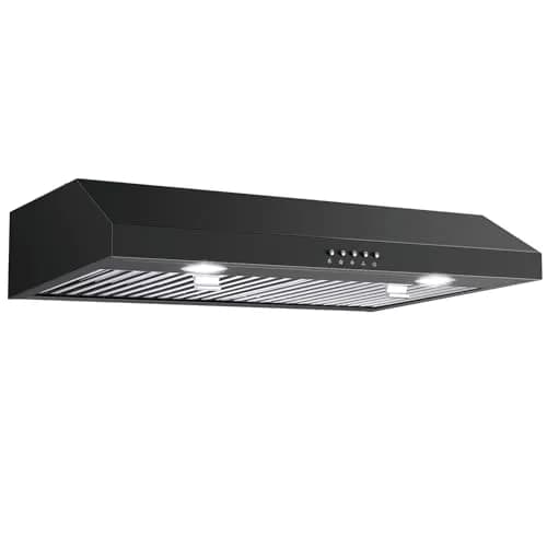 SNDOAS Under Cabinet Range Hood 30 inch Black Baffle Filter 700 CFM | 220V Compatible thumbnail 1