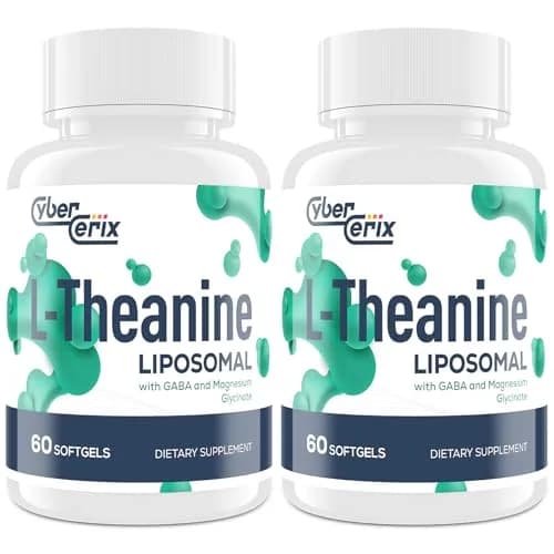 CyberCerix Liposomal L-Theanine 500mg | Extra Strength Supplement for Calm, Relaxation & Focus, Gluten Free (60 Count Pack of 2) thumbnail 1