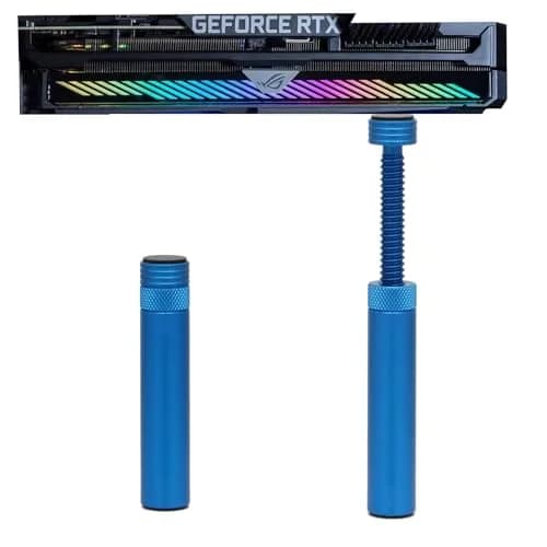 Aivalas Graphics Card GPU Brace Support | Anti Sag Holder, Height Adjustable, Aluminum, Blue thumbnail 1