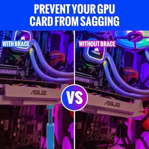 Aivalas Graphics Card GPU Brace Support | Anti Sag Holder, Height Adjustable, Aluminum, Blue thumbnail 5