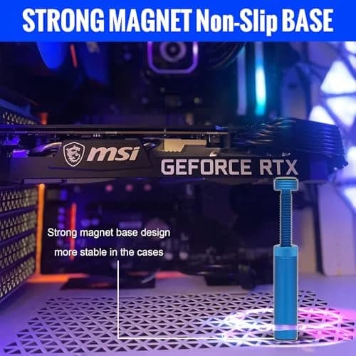 Aivalas Graphics Card GPU Brace Support | Anti Sag Holder, Height Adjustable, Aluminum, Blue thumbnail 6
