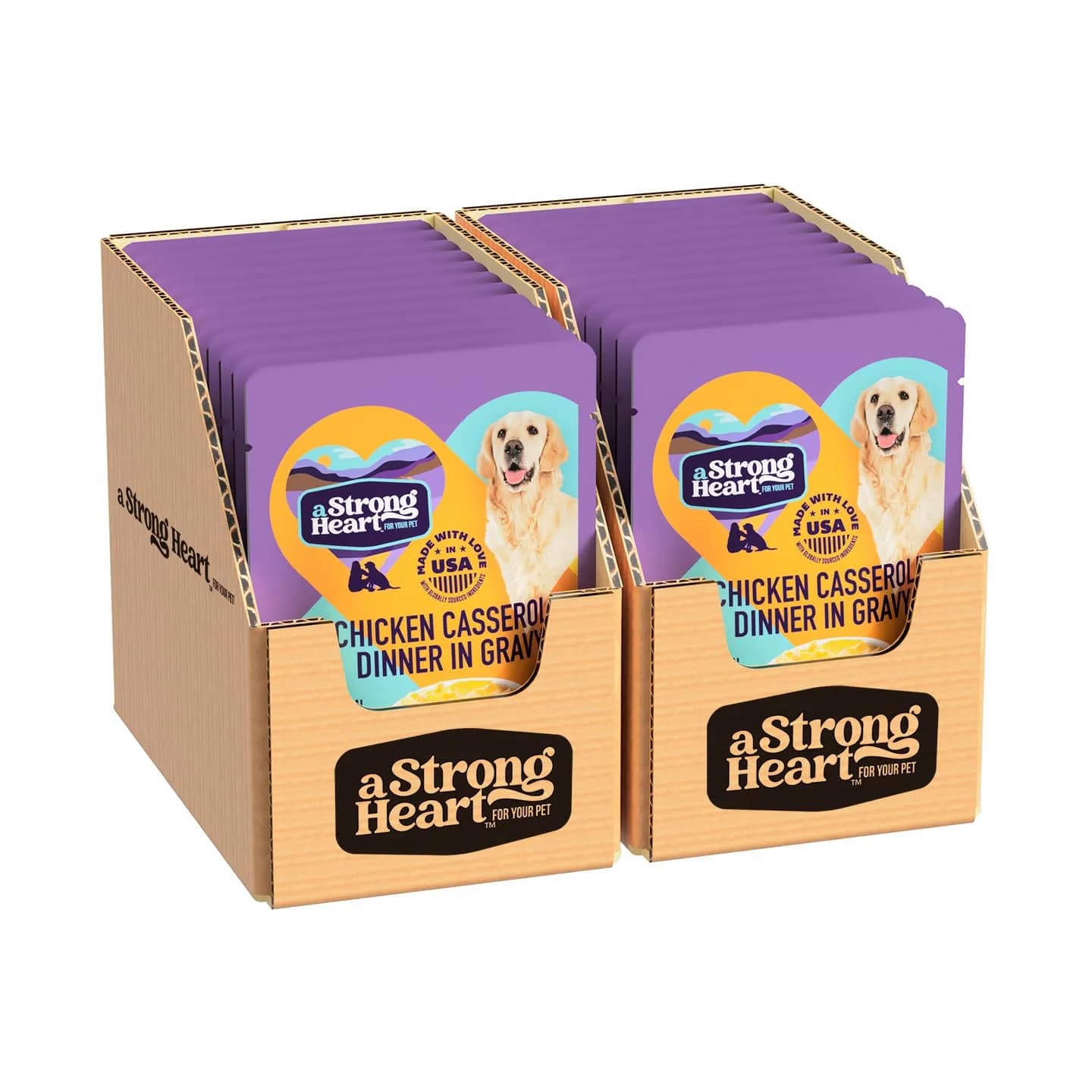 Strongheart Chicken Casserole in Gravy Dog Food Pouches 3.5 oz (24-pack) | Complete & Balanced Nutrition