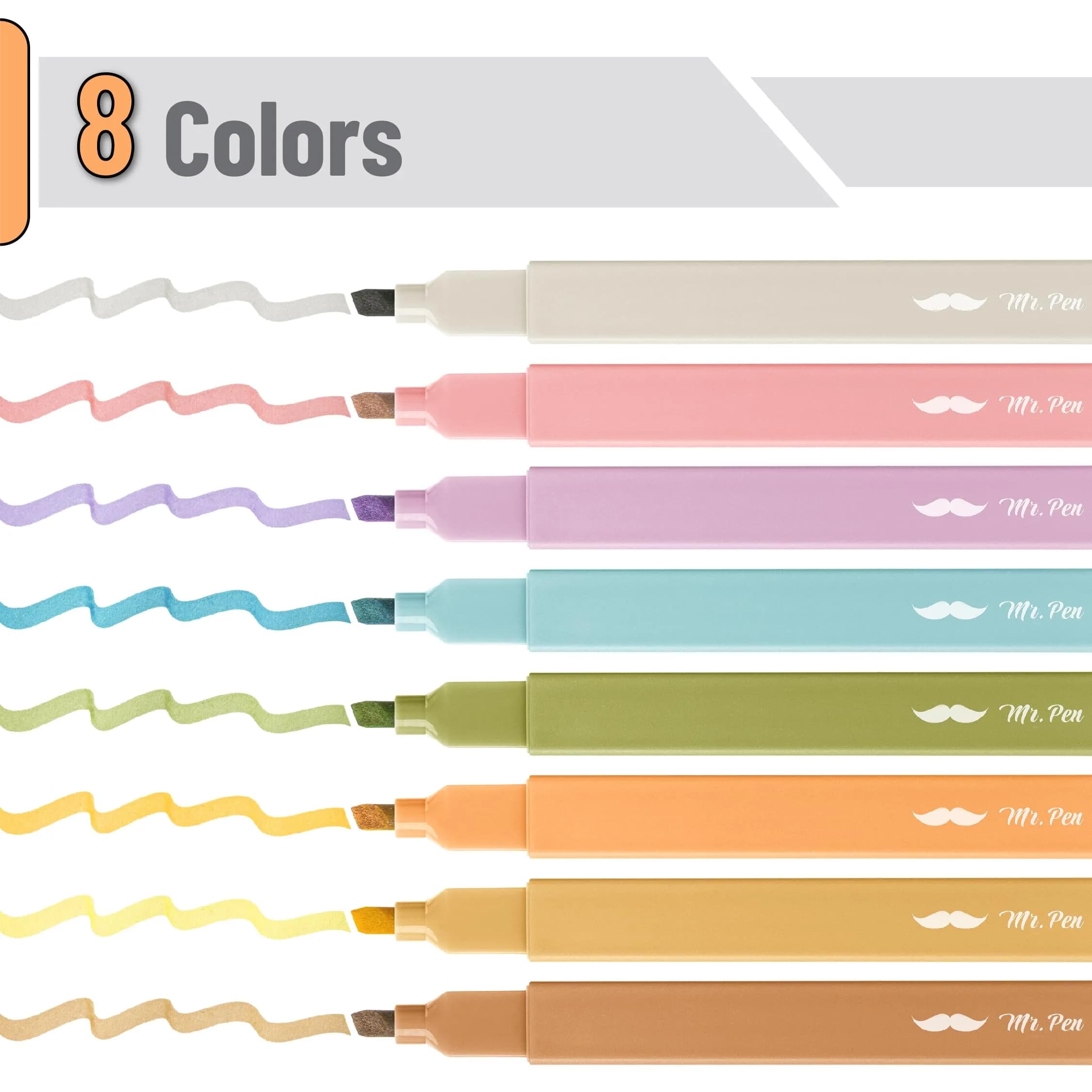 Mr. Pen Aesthetic Highlighters No Bleed, 8 Pack, Moss Garden Colors | Smooth Ink Flow for Journaling & Study - view 2