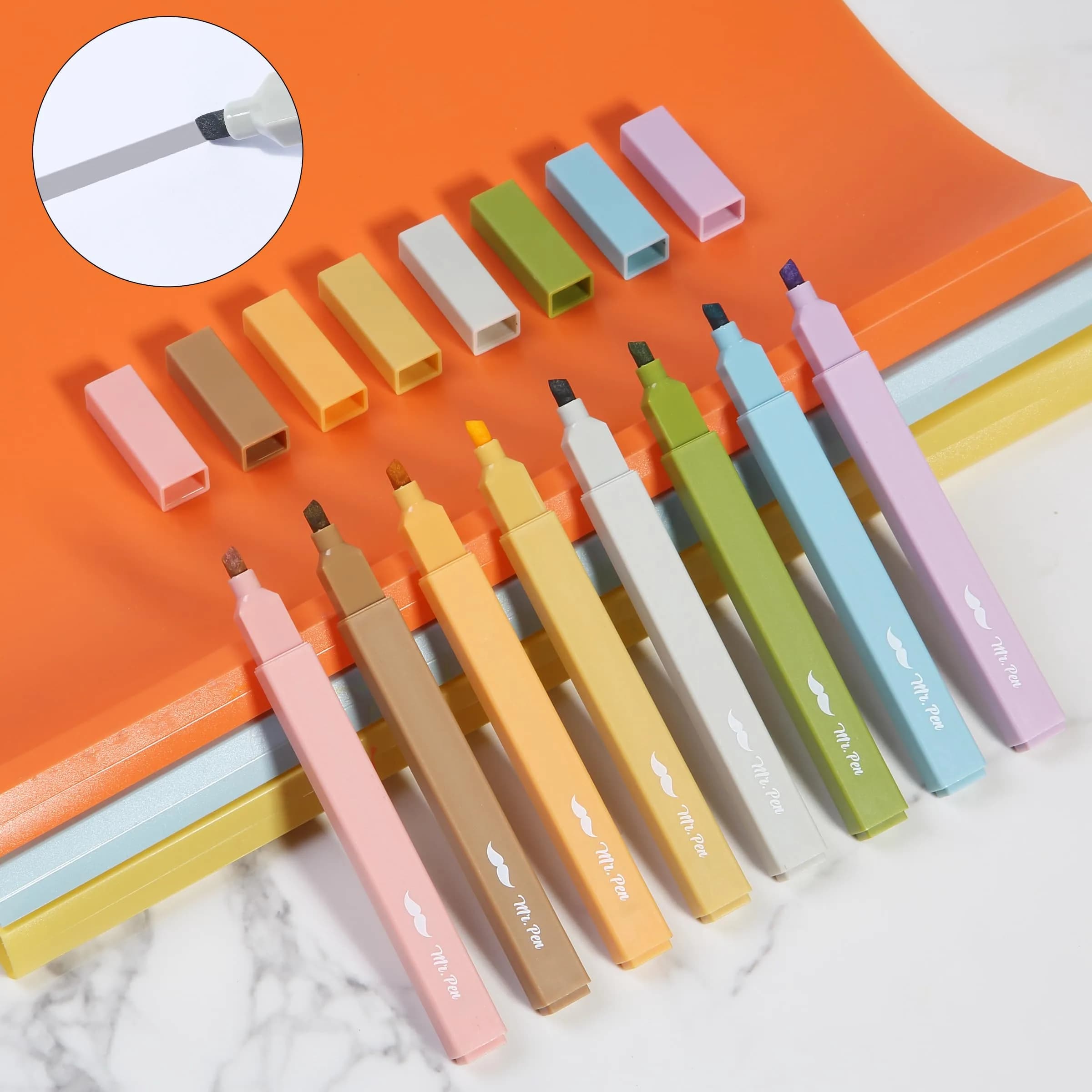 Mr. Pen Aesthetic Highlighters No Bleed, 8 Pack, Moss Garden Colors | Smooth Ink Flow for Journaling & Study - view 6