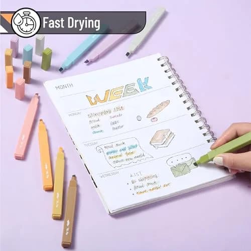 Mr. Pen Aesthetic Highlighters No Bleed, 8 Pack, Assorted Colors | Chisel Tip, Fast Dry, for Journaling & School thumbnail 3