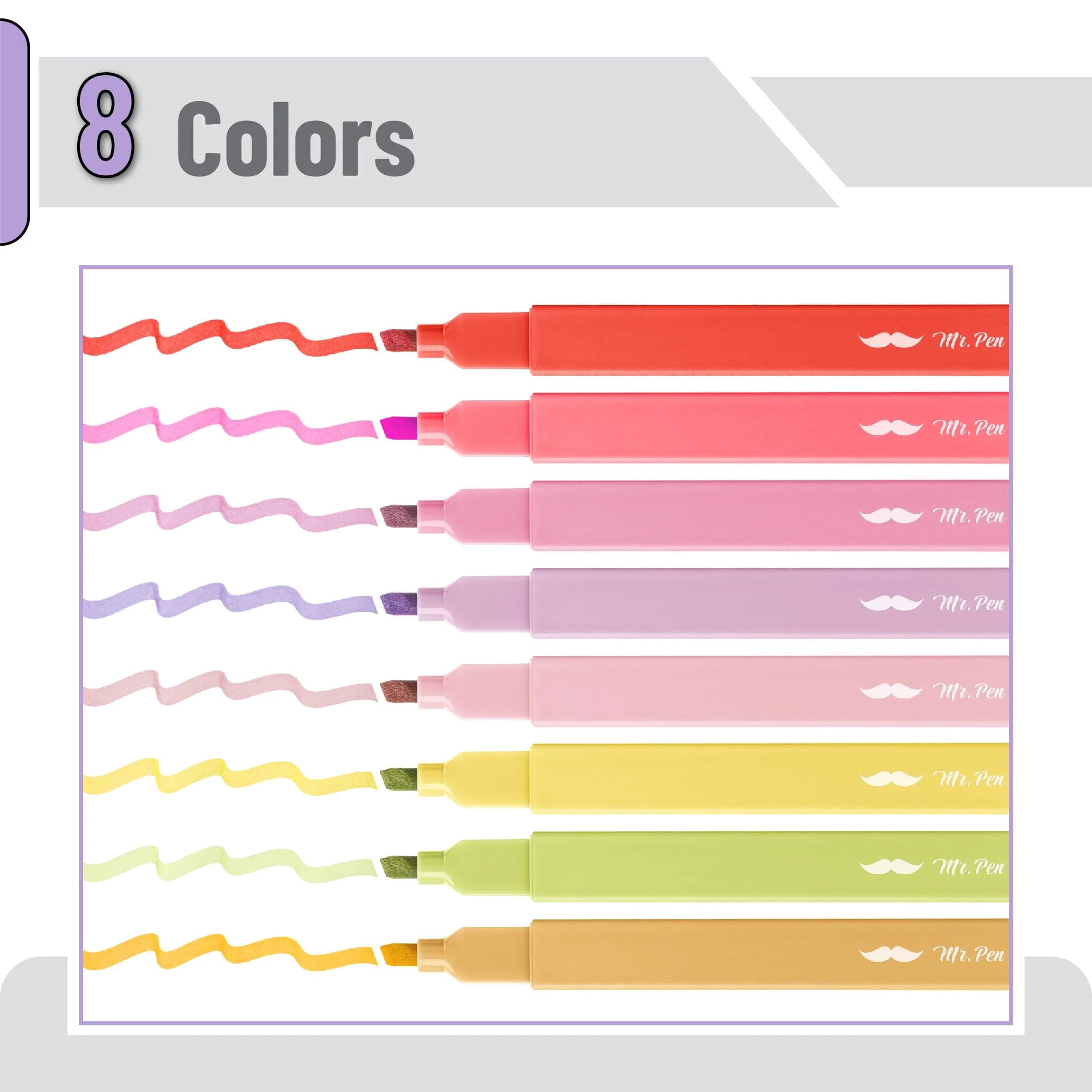 Mr. Pen Aesthetic Highlighters No Bleed, 8 Pack Summer Morning Colors | Smooth Ink Flow for Journaling - view 2