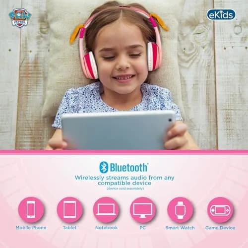 eKids Paw Patrol Skye Liberty Bluetooth Headphones for Kids | Wireless Over-Ear Headset thumbnail 4