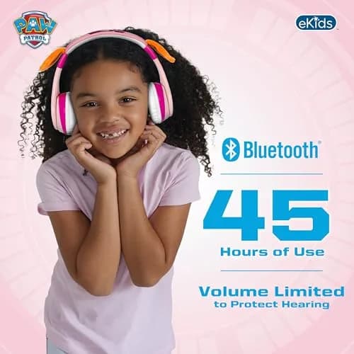 eKids Paw Patrol Skye Liberty Bluetooth Headphones for Kids | Wireless Over-Ear Headset thumbnail 8