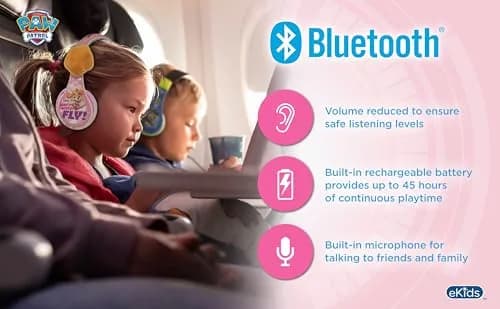 eKids Paw Patrol Skye Liberty Bluetooth Headphones for Kids | Wireless Over-Ear Headset thumbnail 2