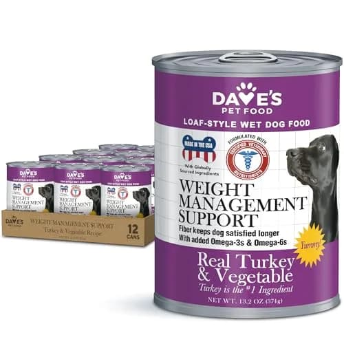 Dave's Pet Food Weight Management Dog Food, Turkey & Vegetables, 13.2 oz | Supports Weight Loss & Energy thumbnail 1