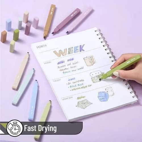 Mr. Pen Aesthetic Highlighters No Bleed, 8 Pack, Verdant Earth Colors | Chisel Tip, Fast Dry, for Journaling & School thumbnail 3