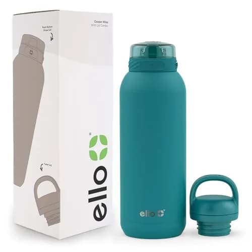Ello Cooper 40oz Insulated Stainless Steel Water Bottle with Straw, Antigua | Keeps Cold 24 Hours thumbnail 1