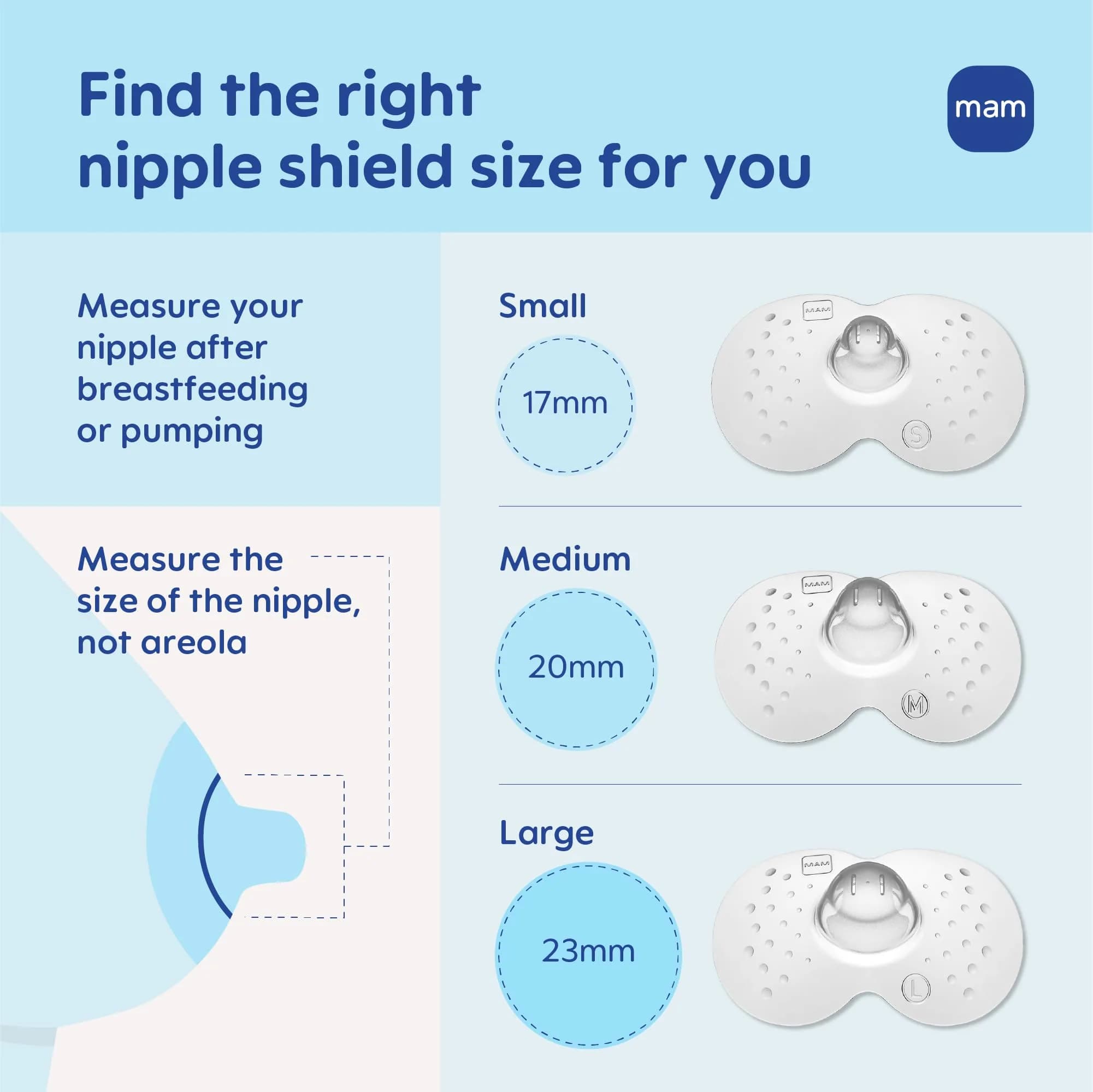 MAM Nipple Shields for Breastfeeding Medium 20mm | USA Import for Latch Assist & Sore Nipple Relief - view 3