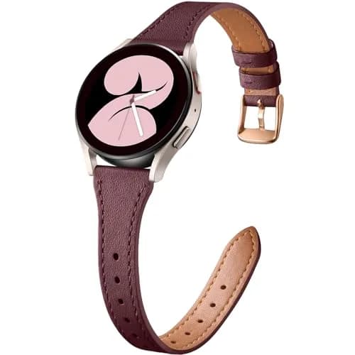GEAK Slim Leather Band Compatible with Galaxy Watch 7/6/5/4/Active 2 | Genuine Leather, 20mm, Quick Release thumbnail 1