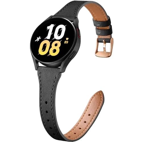 GEAK Slim Leather Band Compatible with Galaxy Watch 7/6/5/4/Active 2 40mm/44mm | Genuine Leather Strap with Quick Release thumbnail 1