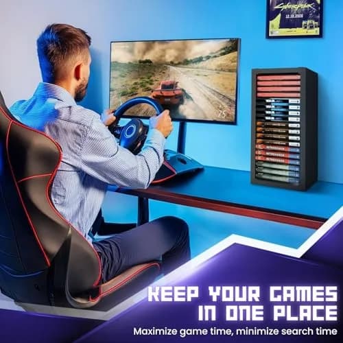 TNP Video Game Storage Tower for PS5 and Nintendo Switch | 18 Disc Capacity | Black thumbnail 9