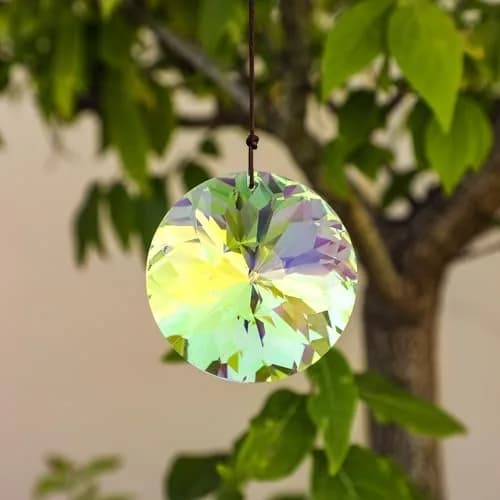 YU FENG 3 Inch Round Crystal Prism Suncatcher, AB Color Rainbow Maker (79mm / 3.1in) thumbnail 7