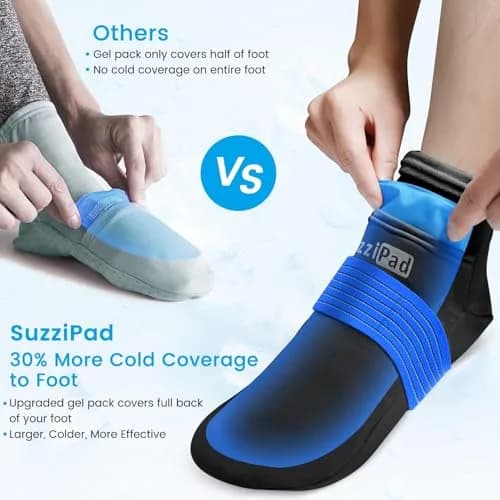 SUZZIPAD Cold Therapy Socks and Gloves XL Black | Dual-Layer Ice Pack Wraps for Chemo, Neuropathy Relief thumbnail 3
