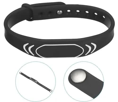 JWFKWNH 5Pcs NFC Wristband Waterproof RFID Access Control Bracelet Black | NFC Tag 13.56MHz thumbnail 3