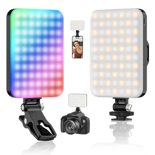 Hagibis RGB Video Light, 360° Full Color Selfie Light LED Camera Light with 3 Cold Shoe Mounts/CRI 97+/20 Scene Modes/2200mAh Rechargeable Portable Phone Light Photography Selfie Lighting | 7 Light Modes & 10 Brightness thumbnail 1