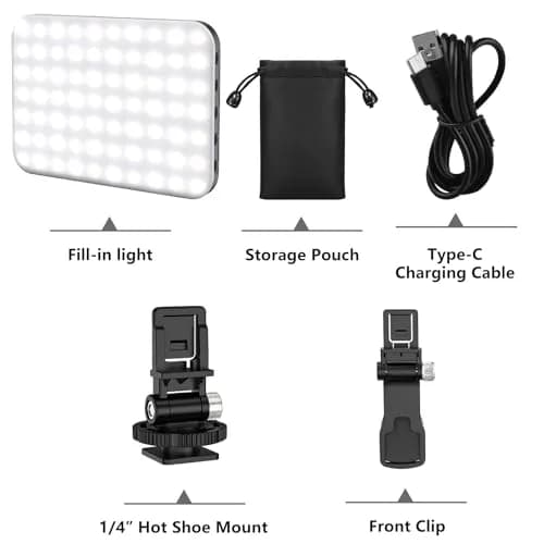 Hagibis RGB Video Light, 360° Full Color Selfie Light LED Camera Light with 3 Cold Shoe Mounts/CRI 97+/20 Scene Modes/2200mAh Rechargeable Portable Phone Light Photography Selfie Lighting | 7 Light Modes & 10 Brightness thumbnail 6