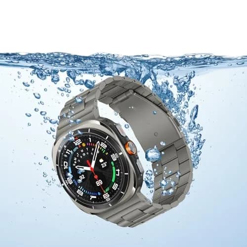 Anlinser No Gap Bands Compatible with Samsung Galaxy Watch Ultra 2/1 47mm Gray Titanium Metal Strap | Classic Style for Men & Women thumbnail 4