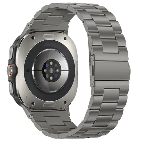 Anlinser No Gap Bands Compatible with Samsung Galaxy Watch Ultra 2/1 47mm Gray Titanium Metal Strap | Classic Style for Men & Women thumbnail 2