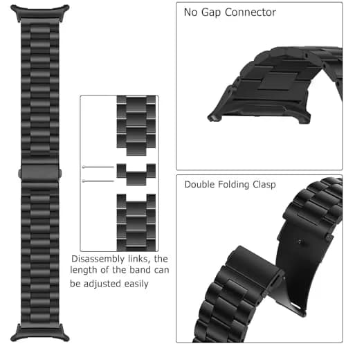 Anlinser No Gap Metal Band Compatible with Samsung Galaxy Watch Ultra 2/1 47mm | Adjustable Stainless Steel Strap thumbnail 3