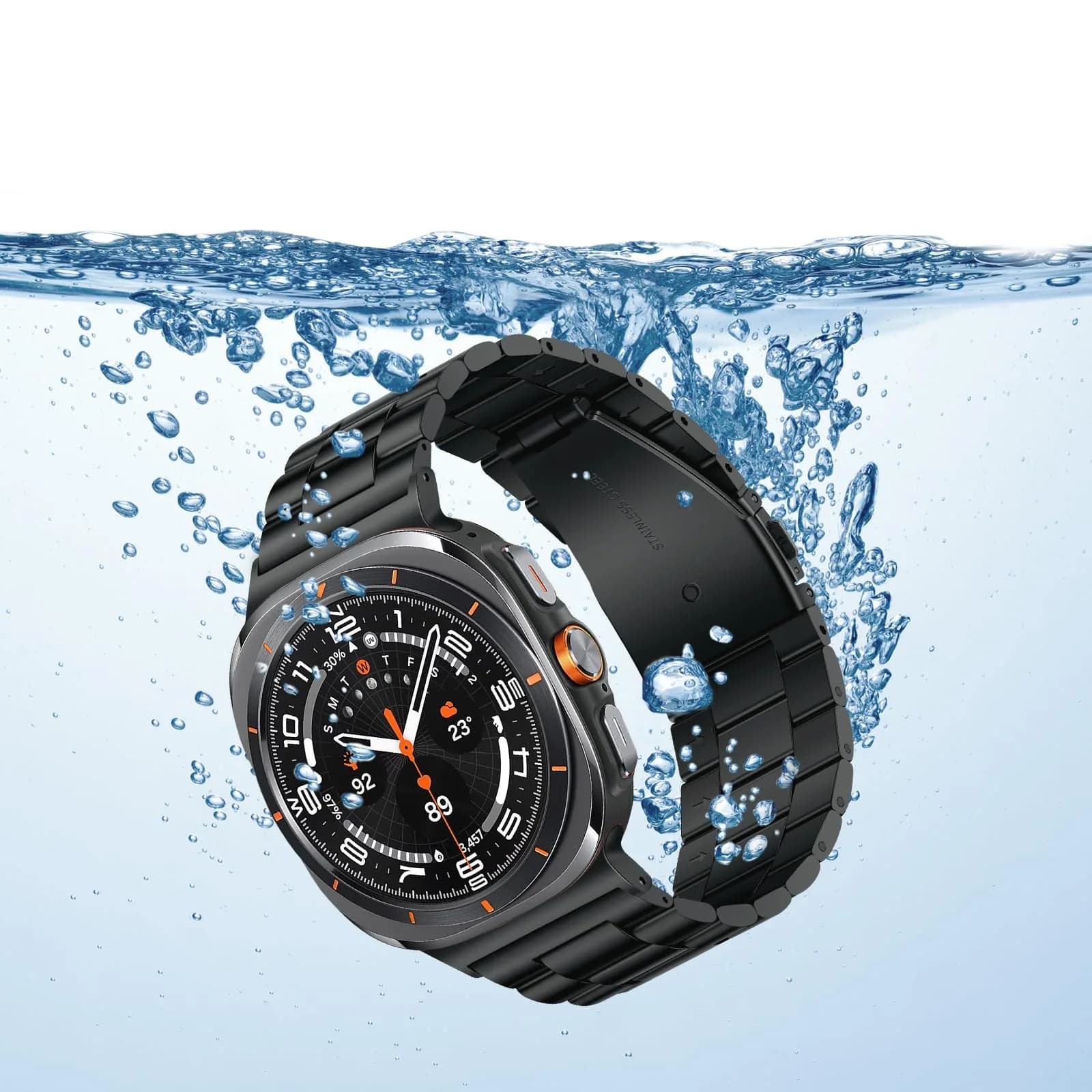 Anlinser No Gap Metal Band Compatible with Samsung Galaxy Watch Ultra 2/1 47mm | Adjustable Stainless Steel Strap - view 4