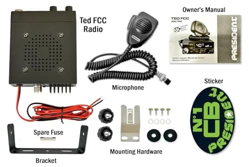 President Ted FCC AM/FM 40 Channel Compact CB Radio | LED Display, Emergency Channels, 13.8V, 4 W, Compact Size thumbnail 6
