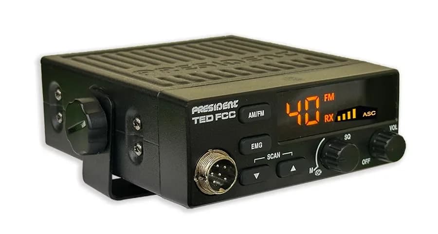 President Ted FCC AM/FM 40 Channel Compact CB Radio | LED Display, Emergency Channels, 13.8V, 4 W, Compact Size thumbnail 8