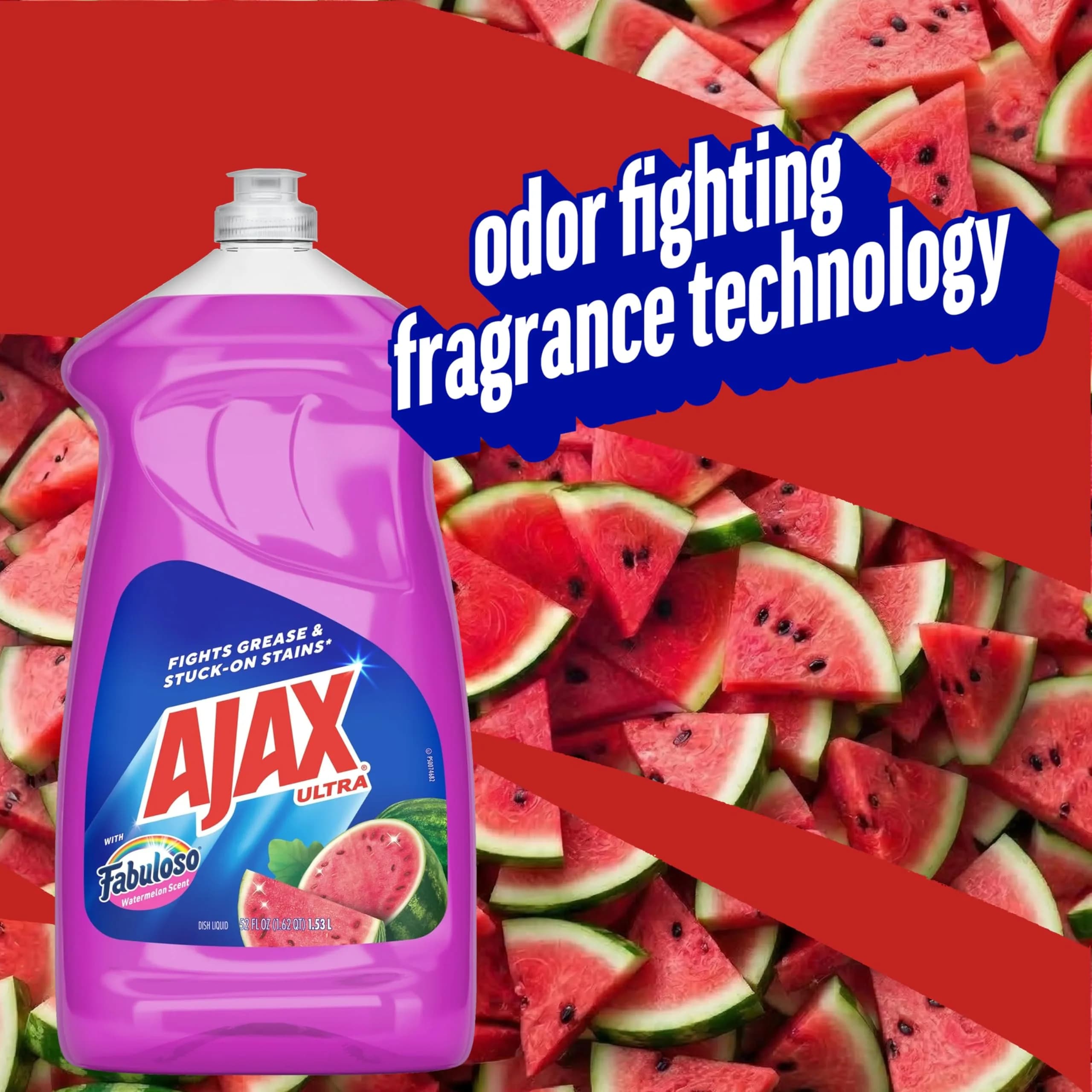 Ajax Ultra Liquid Dish Soap with Fabuloso Watermelon Scent, 1540ml (52 fl oz) Bottle | Powerful Grease Cutting - view 4