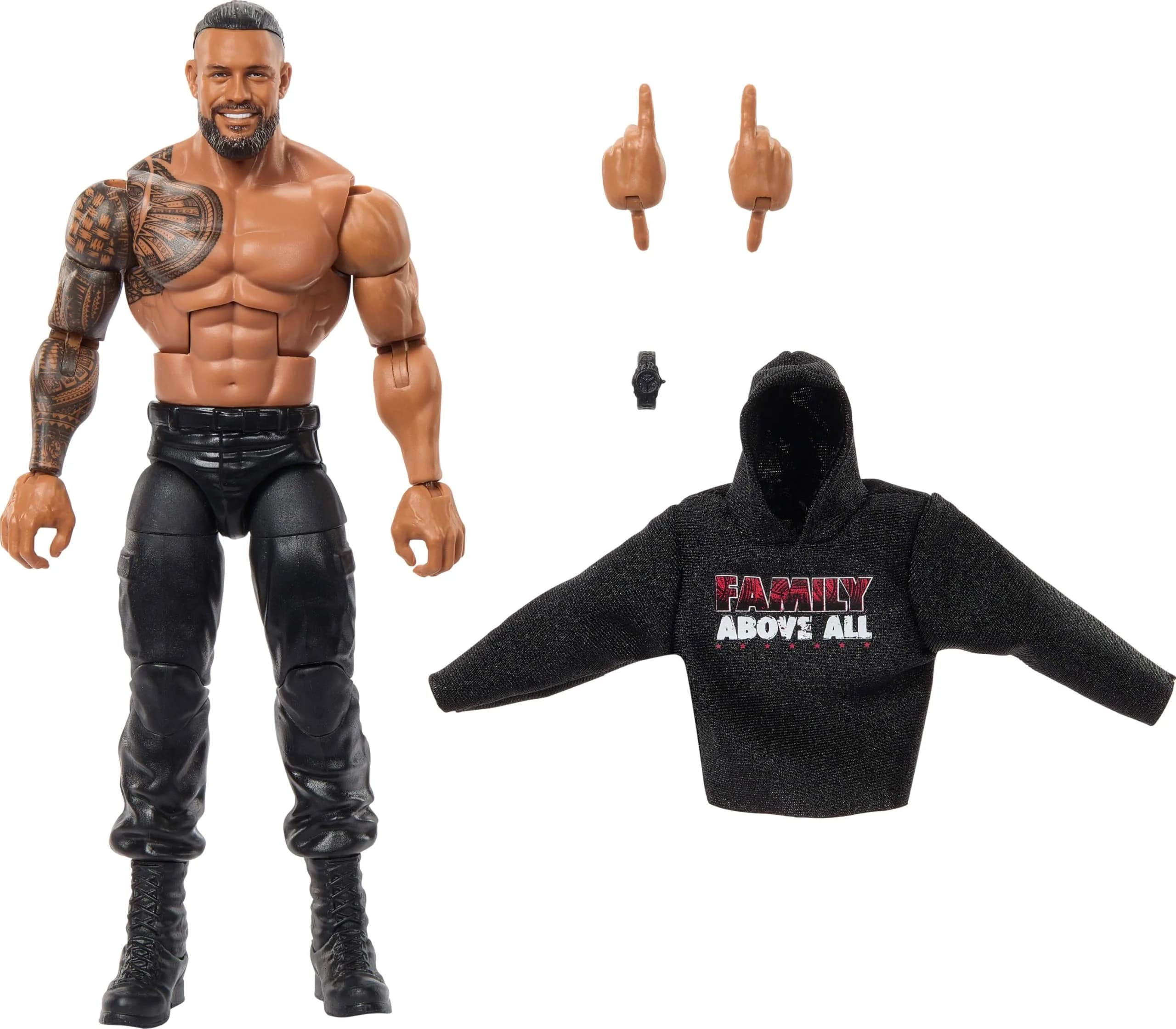 Mattel WWE Elite Roman Reigns Action Figure 6-inch Scale | 25 Articulation Points, TrueFX Face, Swappable Hands - main product image